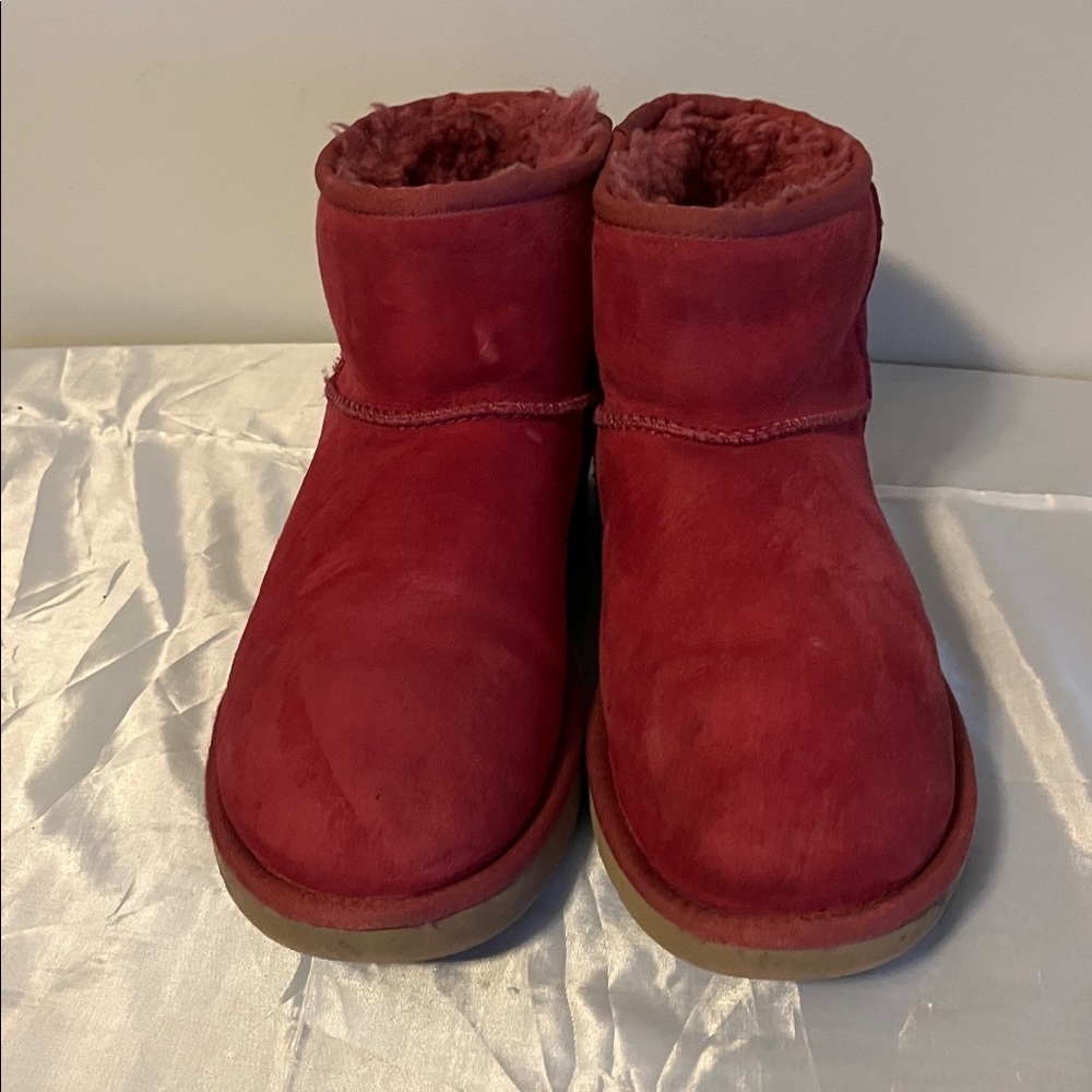 UGG Cozy Red Suede Boots - Picture 3 of 4